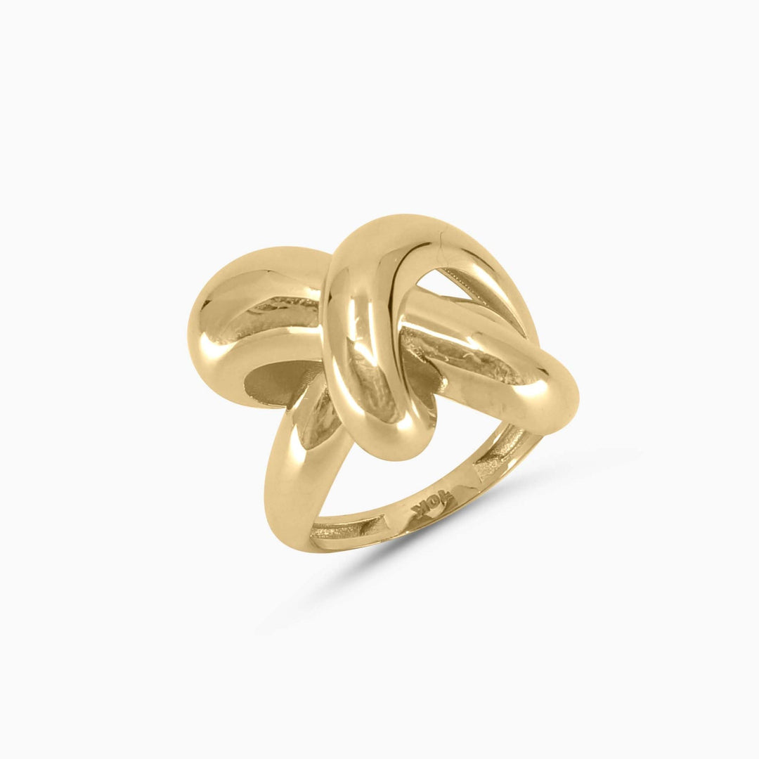 Anillo de Nudo Escultural en Oro 10K Pochy Jewelry