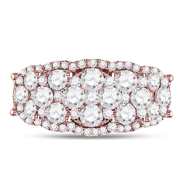 14kt Rose Gold Womens Round Diamond Vintage-inspired Fashion Ring 2.00 Cttw 7 Daisy Joyeria