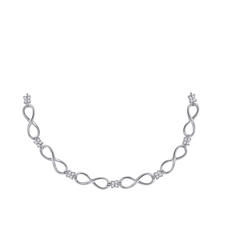 10kt White Gold Womens Round Diamond Fashion Bracelet 1/4 Cttw Daisy Joyeria