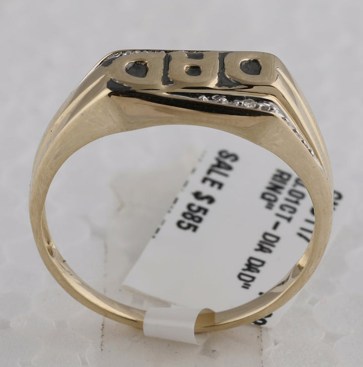 10kt Yellow Gold Mens Round Diamond Dad Father Band Ring .01 Cttw 10 Daisy Joyeria