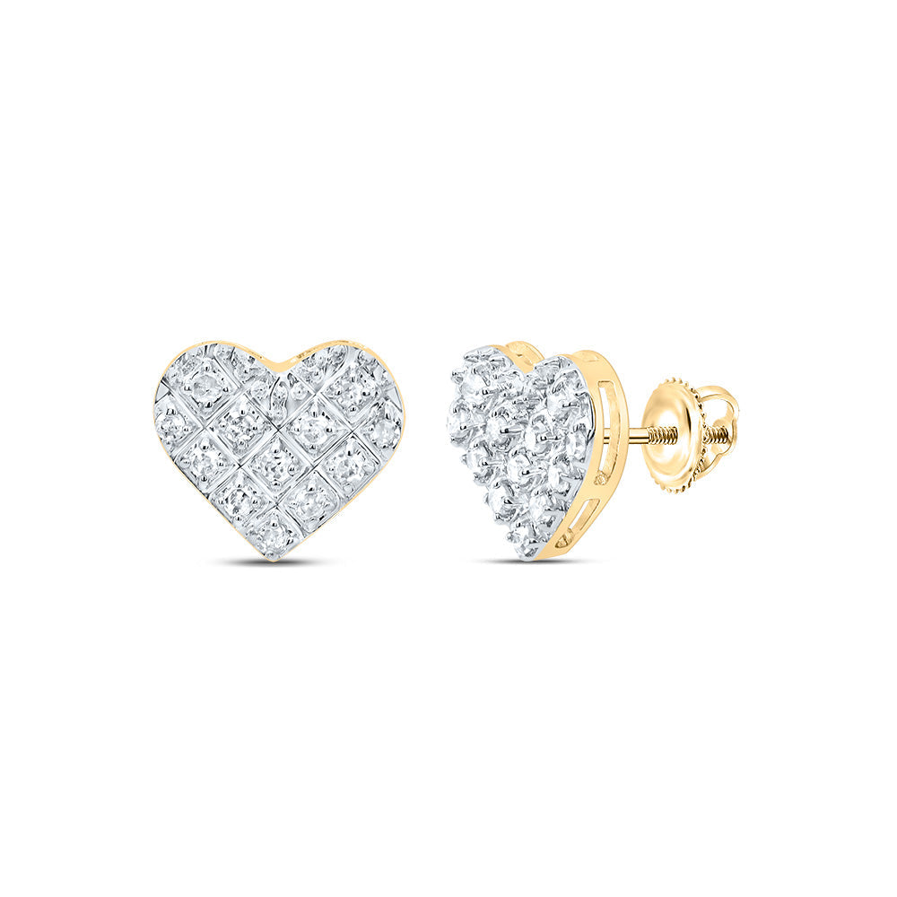 1/10CT-NAT DIA P3 MICRO-PAVE HEART EARRING Daisy Joyeria
