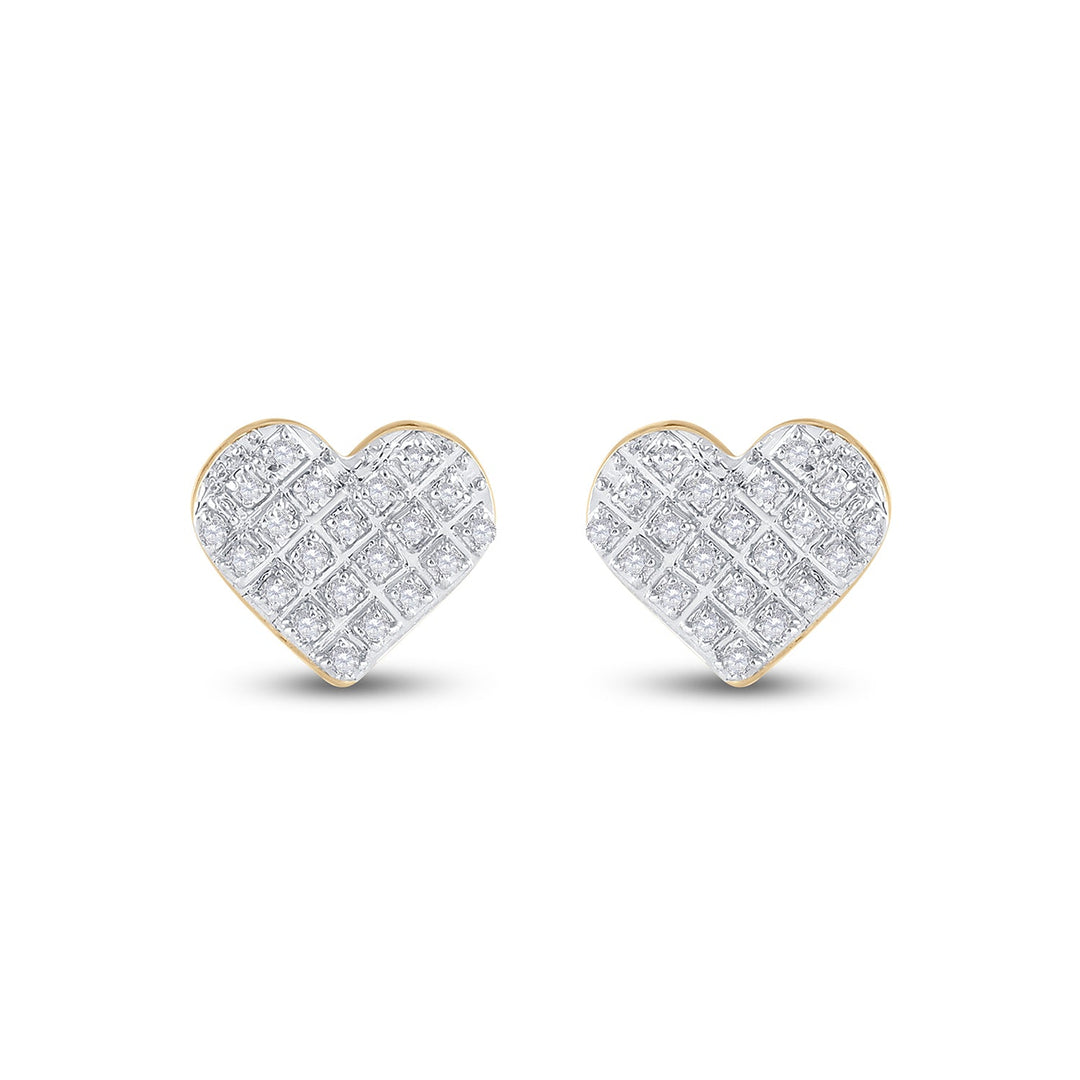 1/6CT-DIA P3 MICRO-PAVE GIFT HEART EARRING Daisy Joyeria