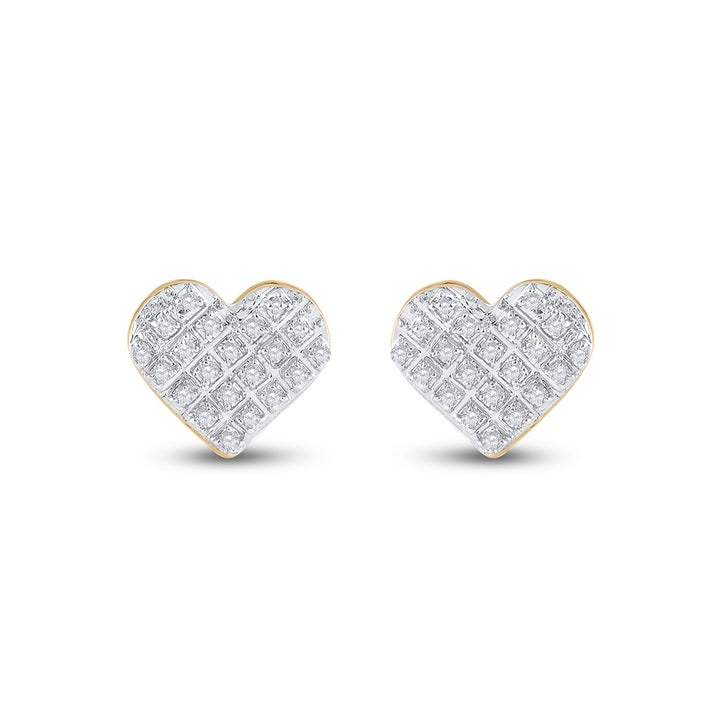 1/6CT-DIA P3 MICRO-PAVE GIFT HEART EARRING Daisy Joyeria
