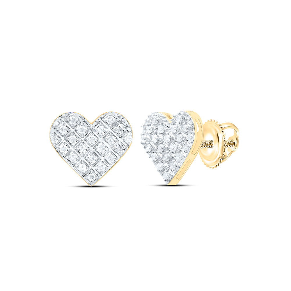 1/6CT-DIA P3 MICRO-PAVE GIFT HEART EARRING Daisy Joyeria