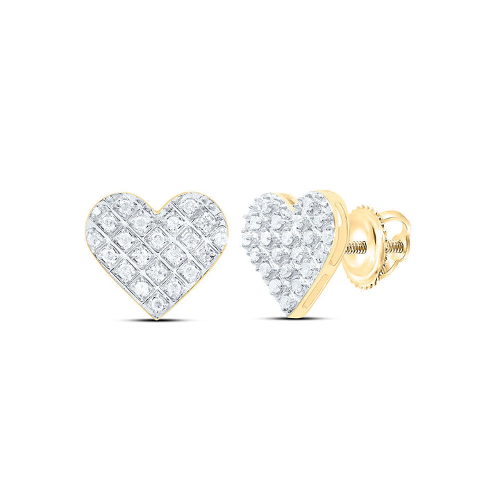 1/6CT-DIA P3 MICRO-PAVE GIFT HEART EARRING Daisy Joyeria