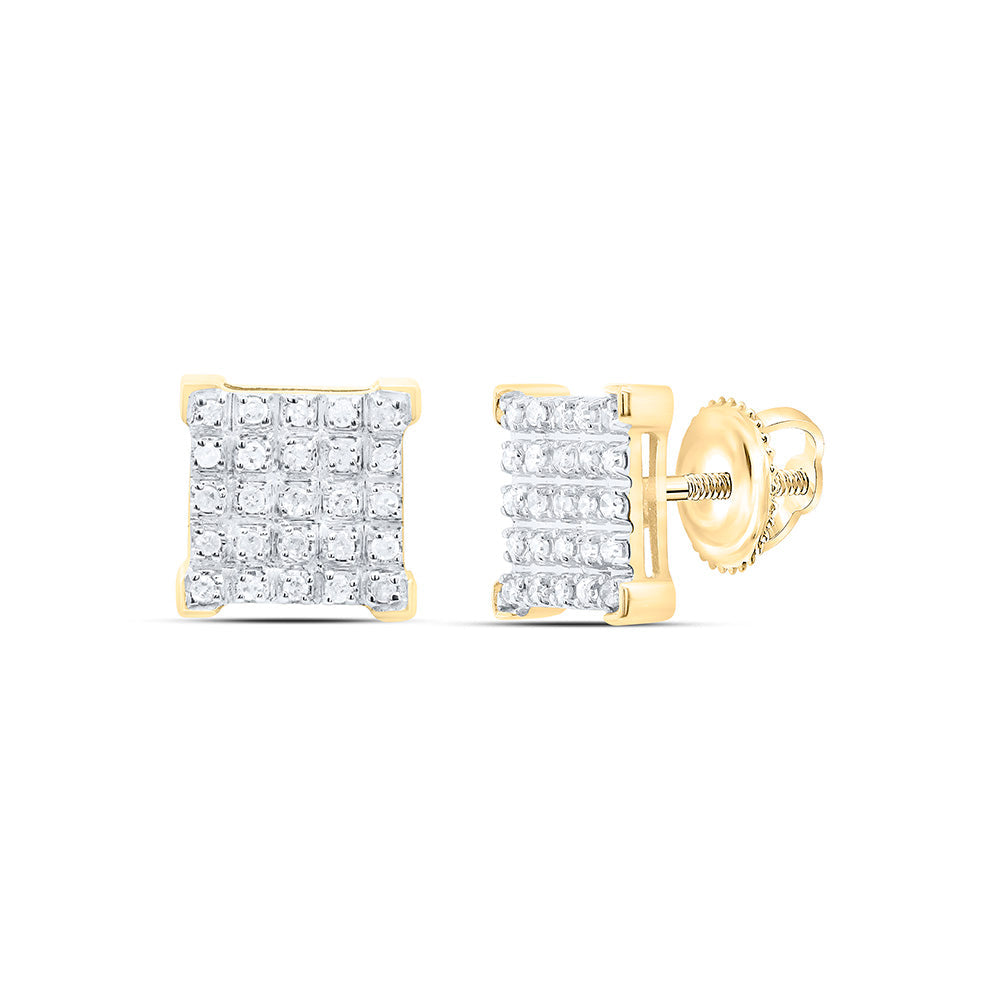 1/6CT-DIA P3 MICRO-PAVE UNISEX SQUARE EARRING Daisy Joyeria