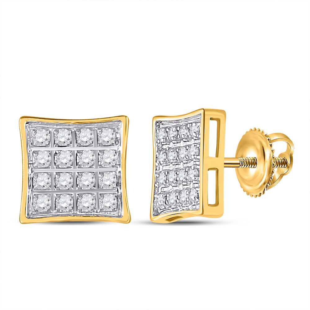 1/10CT-DIA P3 MICRO-PAVE SQUARE EARRING Daisy Joyeria