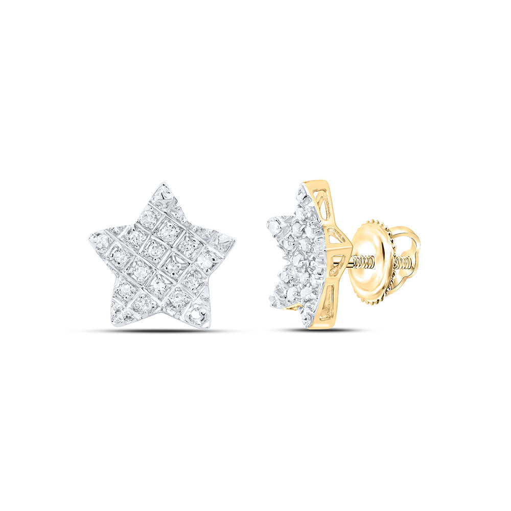 1/10CT-DIA P3 MICRO-PAVE STAR EARRING Daisy Joyeria
