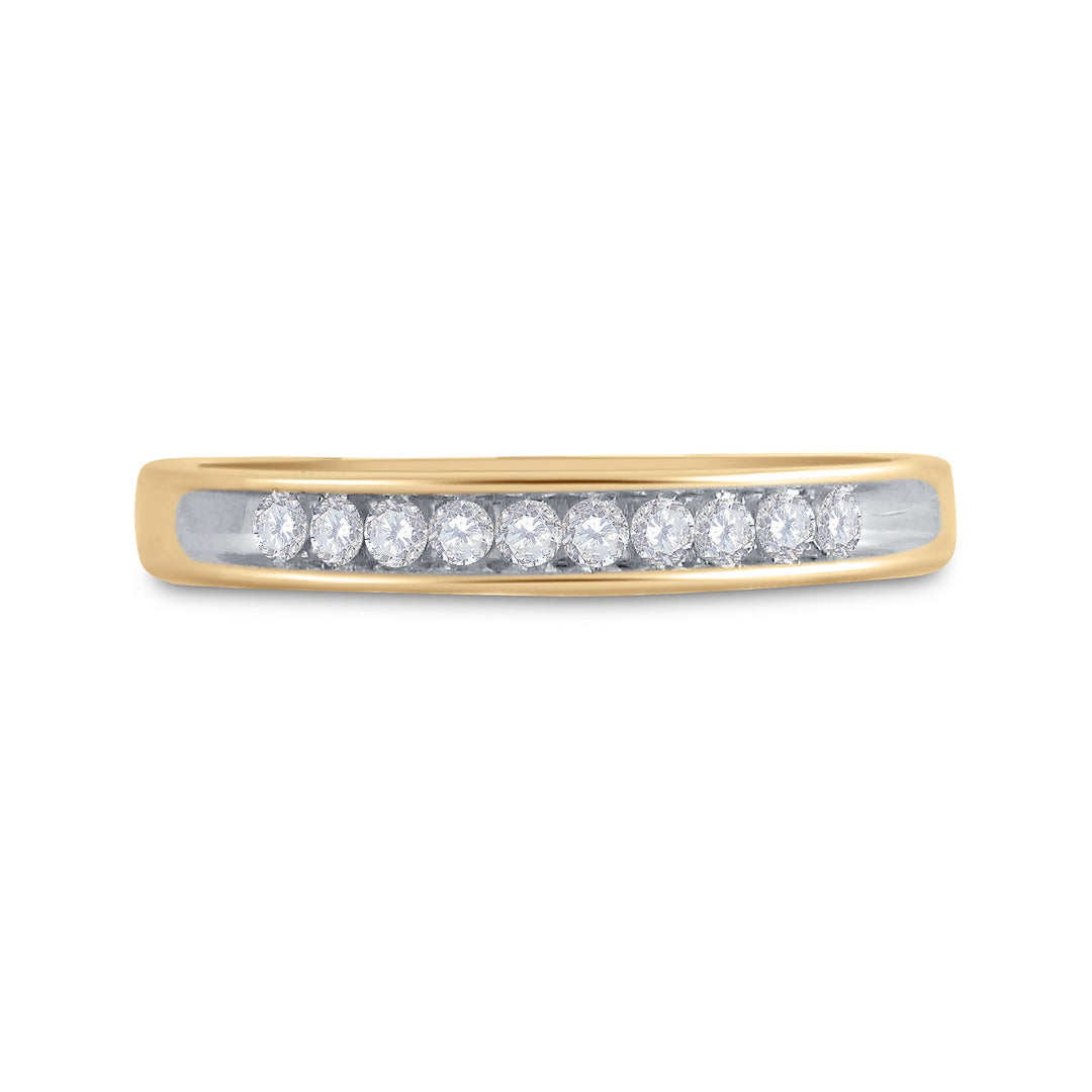 10kt Yellow Gold Womens Round Diamond I Love You Band 1/5 Cttw 7 Daisy Joyeria