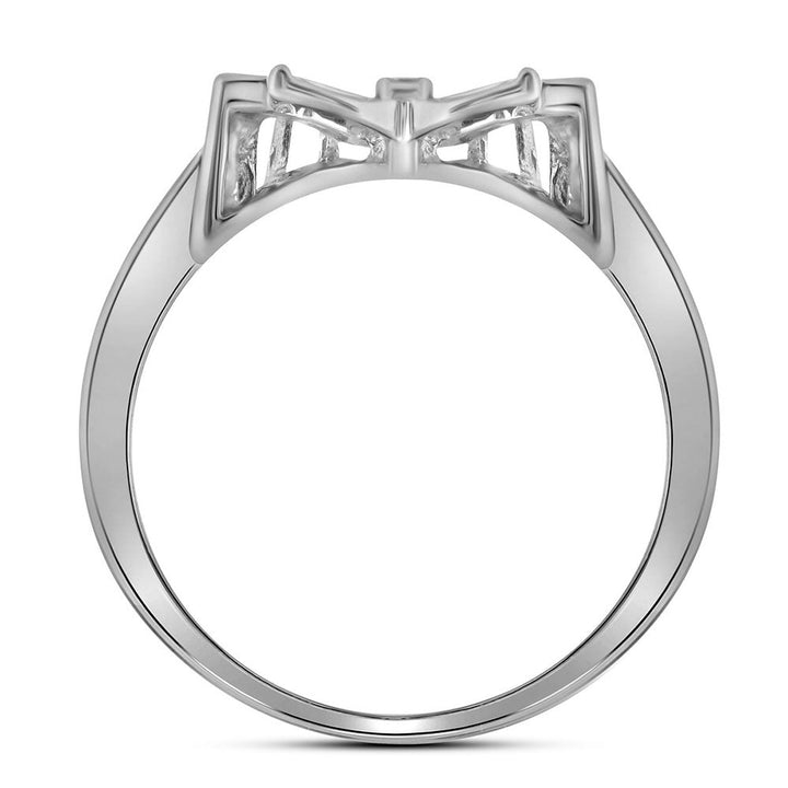 10kt White Gold Womens Round Diamond Butterfly Bug Cluster Fashion Ring 1/12 Cttw 7 Daisy Joyeria