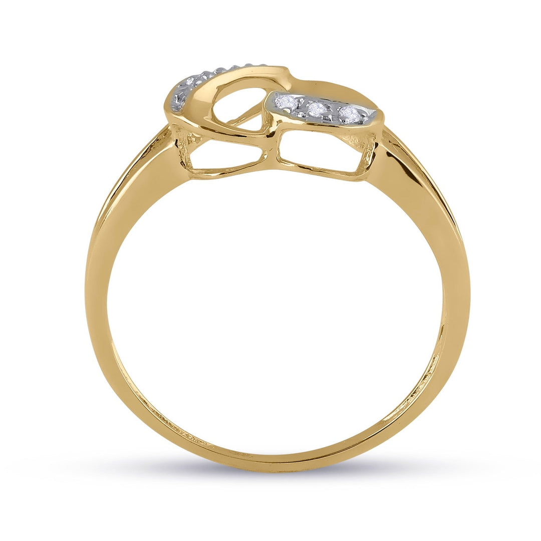 10kt Yellow Gold Womens Round Diamond Split-shank Heart Ring 1/20 Cttw 7 Daisy Joyeria
