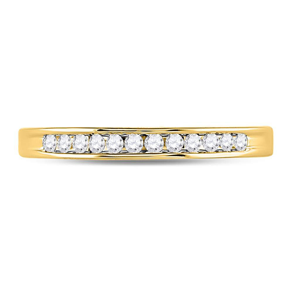 14kt Yellow Gold Womens Round Channel-set Diamond Wedding Band 1/6 Cttw 7 Daisy Joyeria