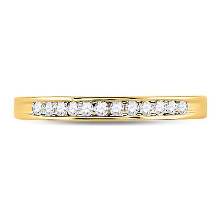 14kt Yellow Gold Womens Round Channel-set Diamond Wedding Band 1/6 Cttw 7 Daisy Joyeria