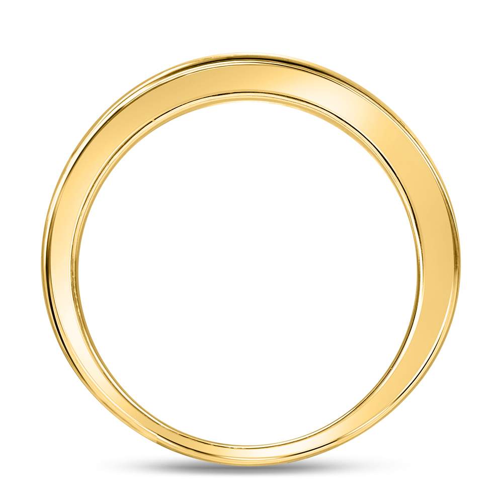 14kt Yellow Gold Womens Round Channel-set Diamond Wedding Band 1/6 Cttw 7 Daisy Joyeria