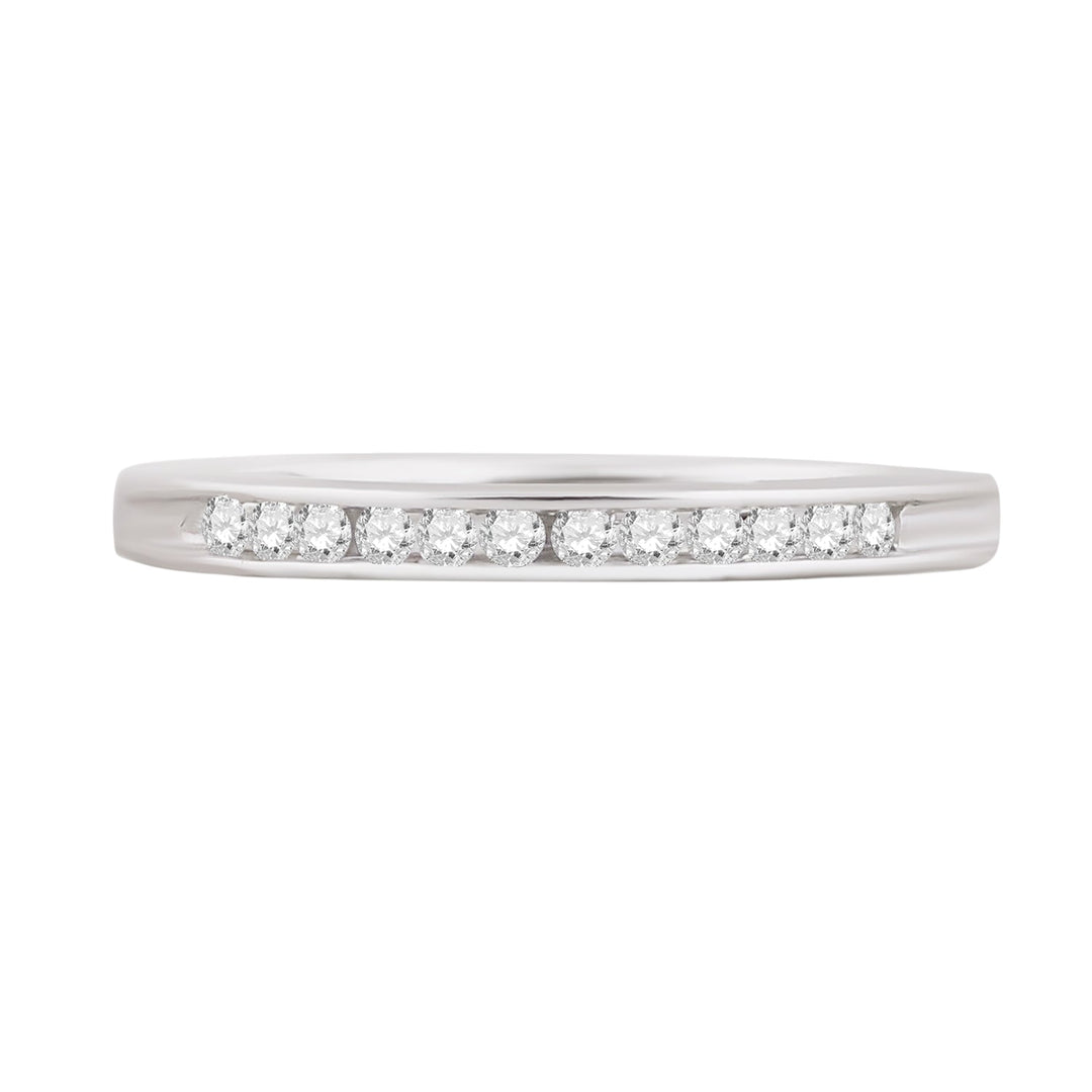 14kt White Gold Womens Round Channel-set Diamond Wedding Band 1/6 Cttw 7 Daisy Joyeria