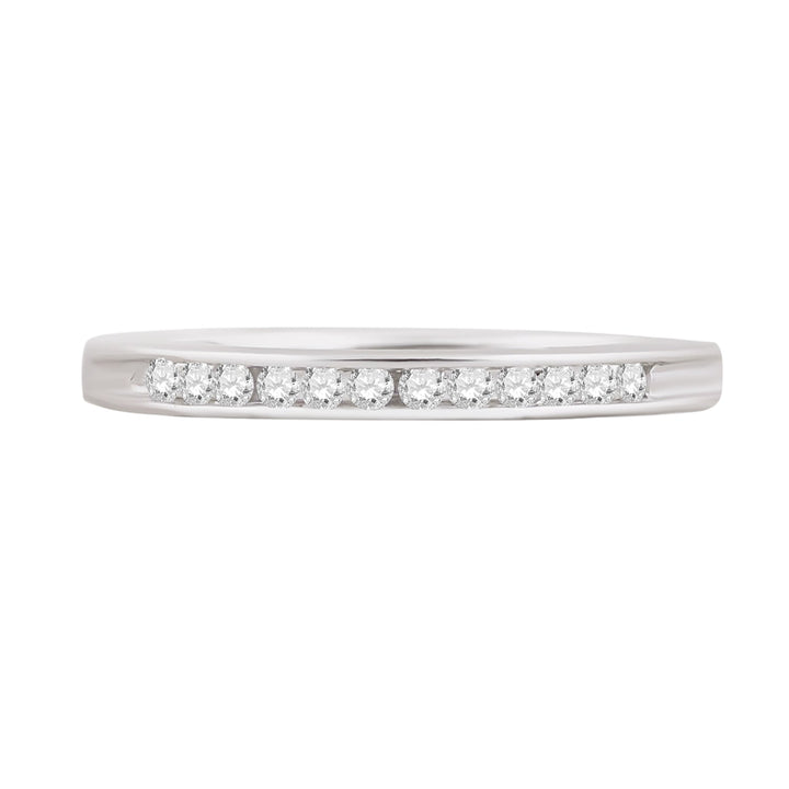 14kt White Gold Womens Round Channel-set Diamond Wedding Band 1/6 Cttw 7 Daisy Joyeria