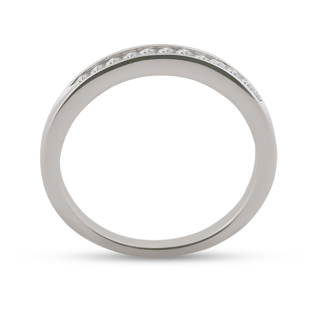 14kt White Gold Womens Round Channel-set Diamond Wedding Band 1/6 Cttw 7 Daisy Joyeria