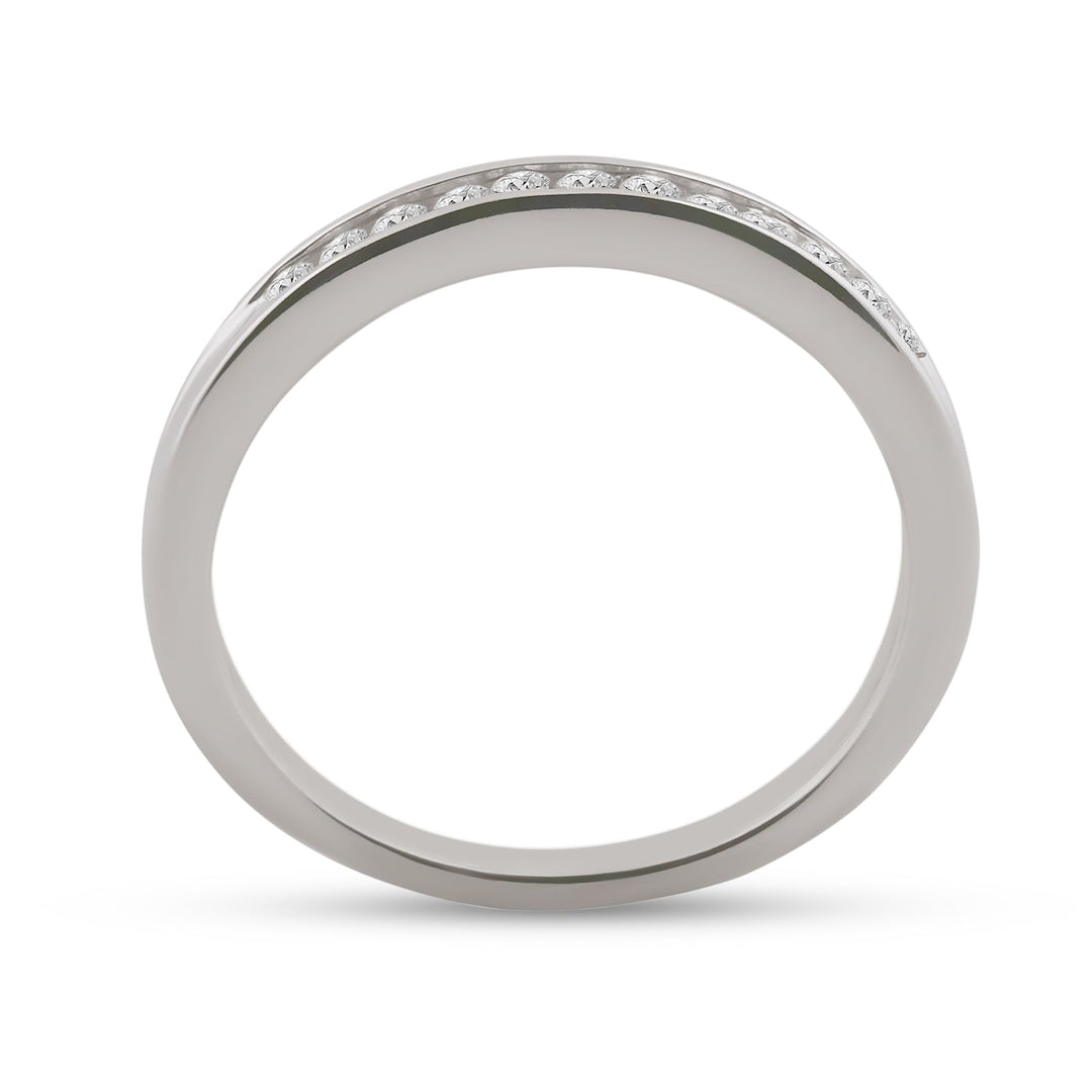 14kt White Gold Womens Round Channel-set Diamond Wedding Band 1/6 Cttw 7 Daisy Joyeria