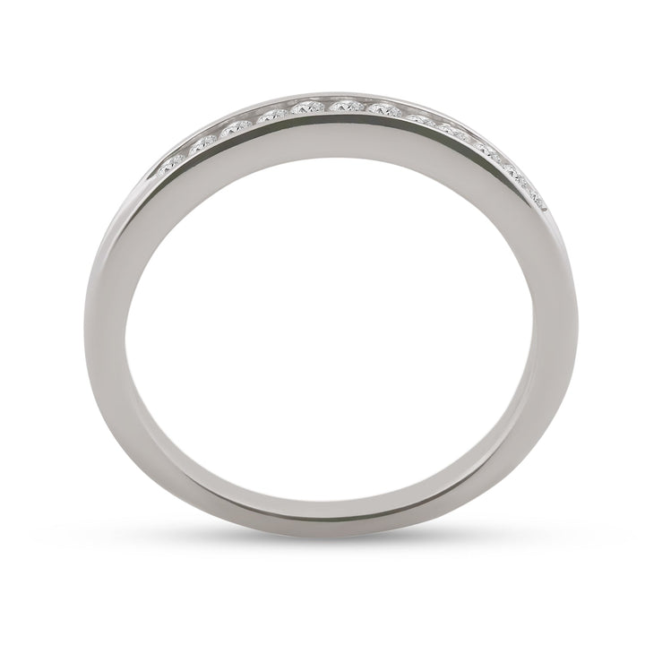 14kt White Gold Womens Round Channel-set Diamond Wedding Band 1/6 Cttw 7 Daisy Joyeria