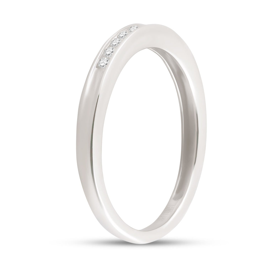 14kt White Gold Womens Round Channel-set Diamond Wedding Band 1/6 Cttw 7 Daisy Joyeria