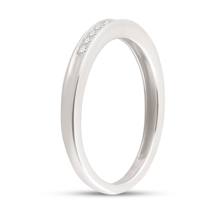 14kt White Gold Womens Round Channel-set Diamond Wedding Band 1/6 Cttw 7 Daisy Joyeria
