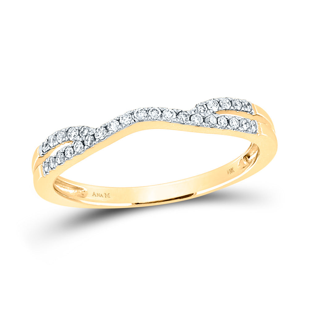 14kt Yellow Gold Womens Round Diamond Contour Enhancer Wedding Band Ring 1/6 Cttw 7 Daisy Joyeria