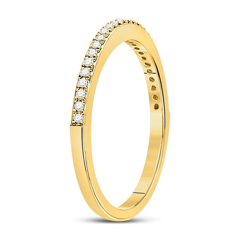 10kt Yellow Gold Womens Round Diamond Anniversary Stackable Band Ring 1/8 Cttw 7 Daisy Joyeria
