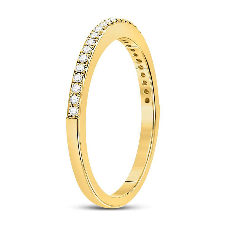 10kt Yellow Gold Womens Round Diamond Anniversary Stackable Band Ring 1/8 Cttw 7 Daisy Joyeria