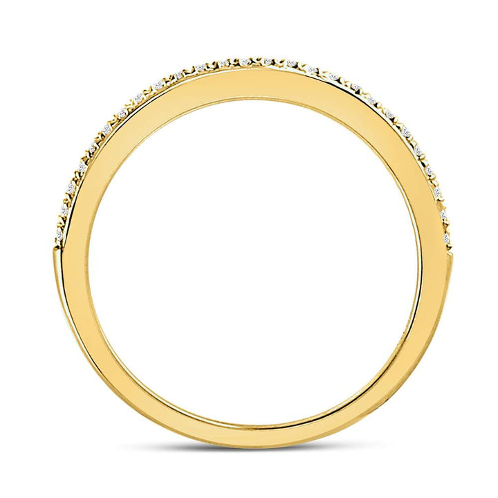 10kt Yellow Gold Womens Round Diamond Anniversary Stackable Band Ring 1/8 Cttw 7 Daisy Joyeria