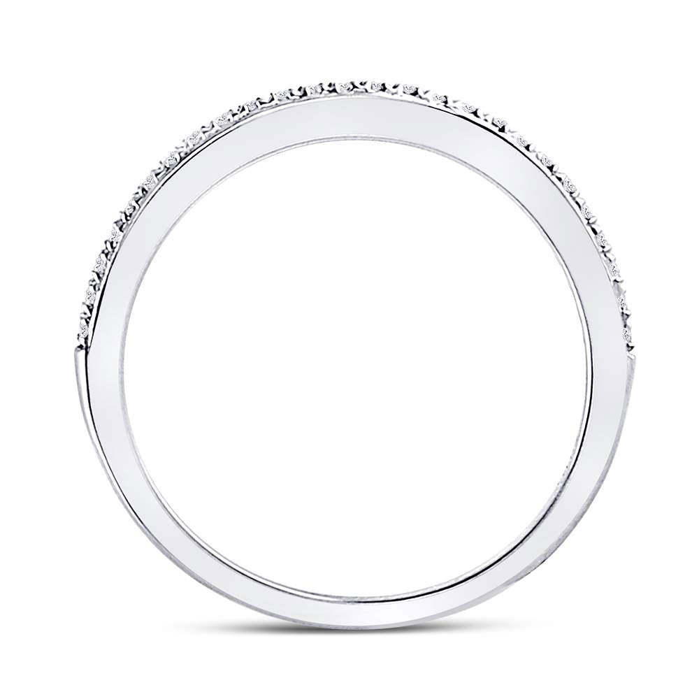 10kt White Gold Womens Round Diamond Single Row Stackable Band Ring 1/8 Cttw 7 Daisy Joyeria