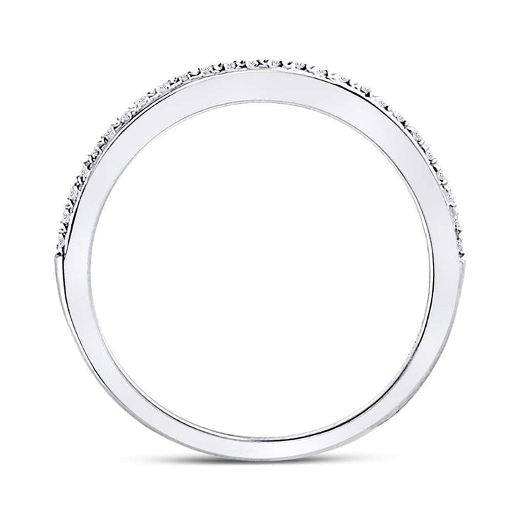 10kt White Gold Womens Round Diamond Single Row Stackable Band Ring 1/8 Cttw 7 Daisy Joyeria