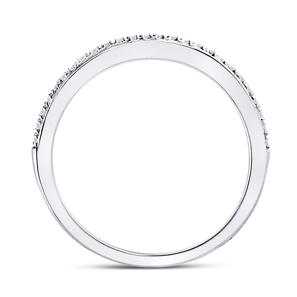 10kt White Gold Womens Round Diamond Single Row Stackable Band Ring 1/8 Cttw 7 Daisy Joyeria
