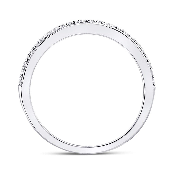 10kt White Gold Womens Round Diamond Single Row Stackable Band Ring 1/8 Cttw 7 Daisy Joyeria
