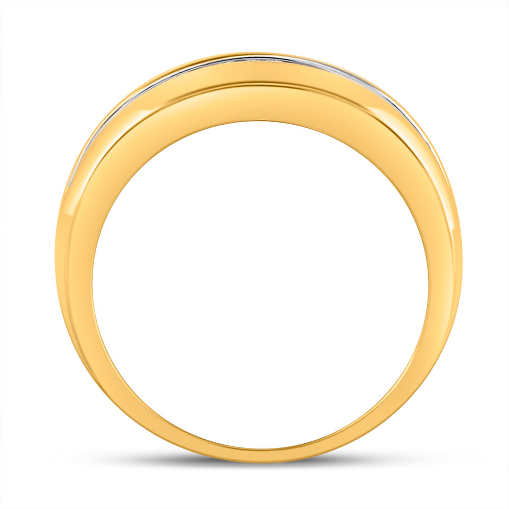 10kt Yellow Gold Mens Round Diamond Wedding Band Ring 1/2 Cttw 10 Daisy Joyeria