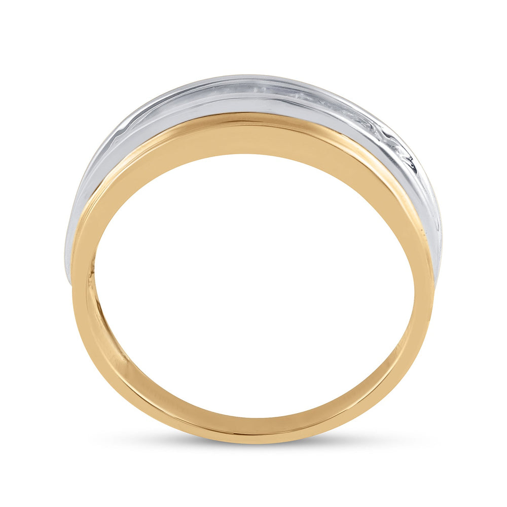 10kt Two-tone Gold Mens Round Diamond Band Ring 1/4 Cttw 10 Daisy Joyeria