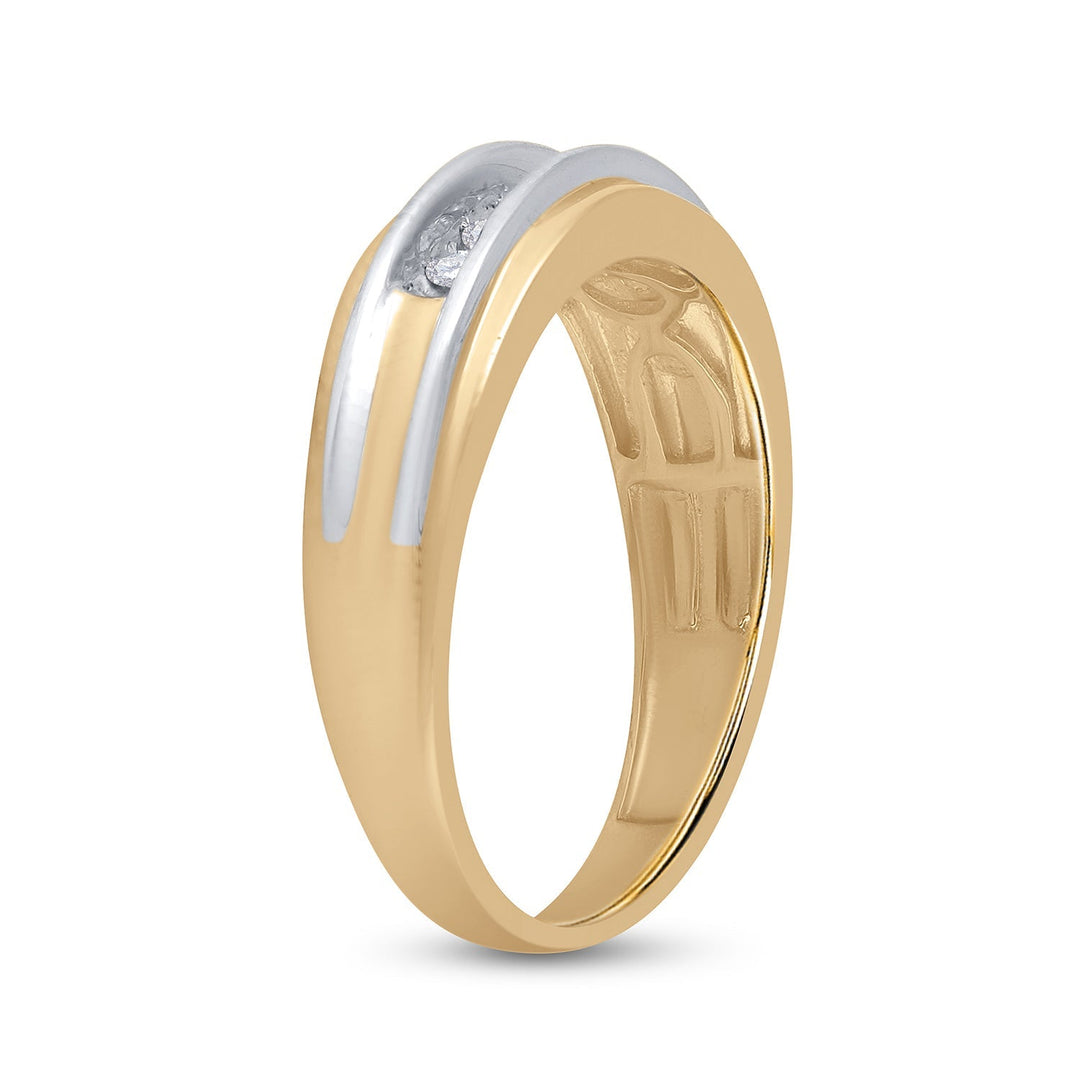 10kt Two-tone Gold Mens Round Diamond Band Ring 1/4 Cttw 10 Daisy Joyeria