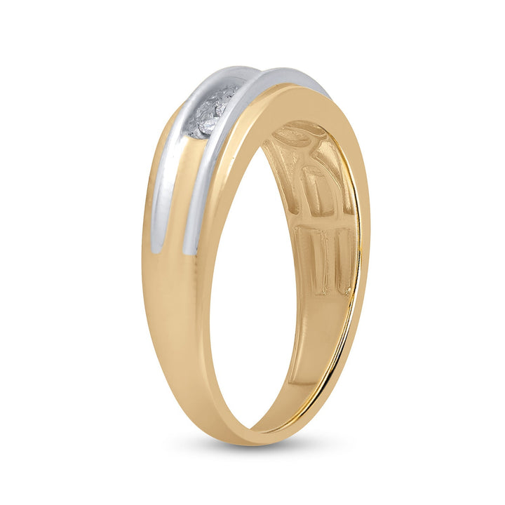 10kt Two-tone Gold Mens Round Diamond Band Ring 1/4 Cttw 10 Daisy Joyeria