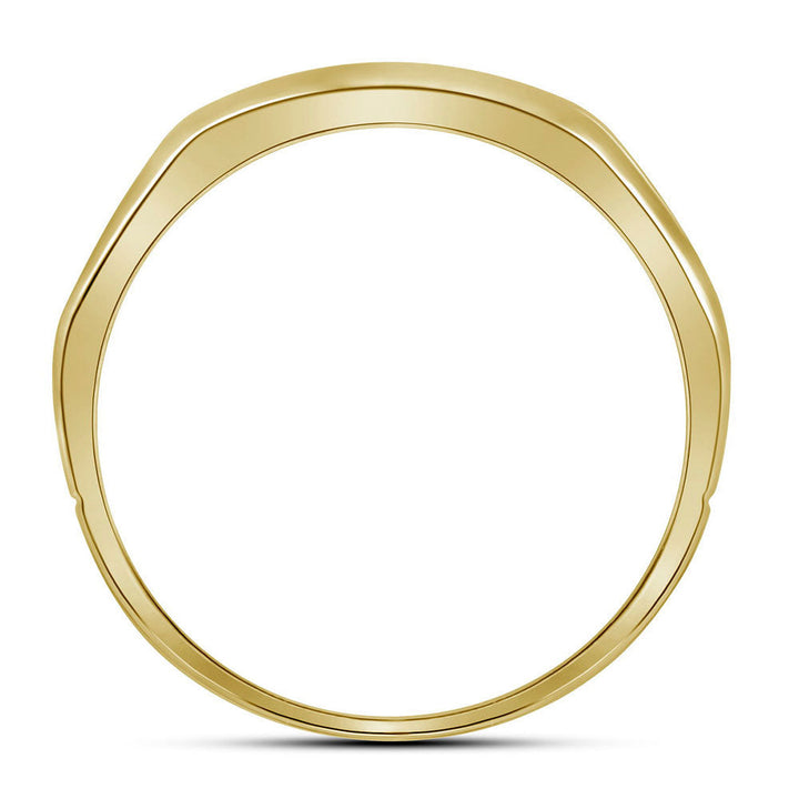 10kt Two-tone Yellow Gold Mens Round Diamond Grooved Wedding Band Ring 1/4 Cttw 10 Daisy Joyeria