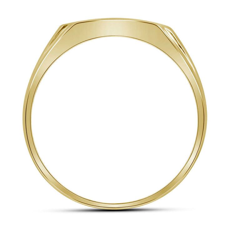 10kt Yellow Gold Mens Round Pave-set Diamond Square Cluster Ring 1/4 Cttw 10 Daisy Joyeria