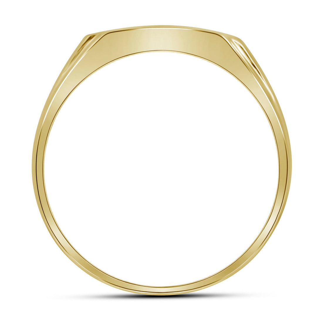 10kt Yellow Gold Mens Round Pave-set Diamond Square Cluster Ring 1/4 Cttw 10 Daisy Joyeria