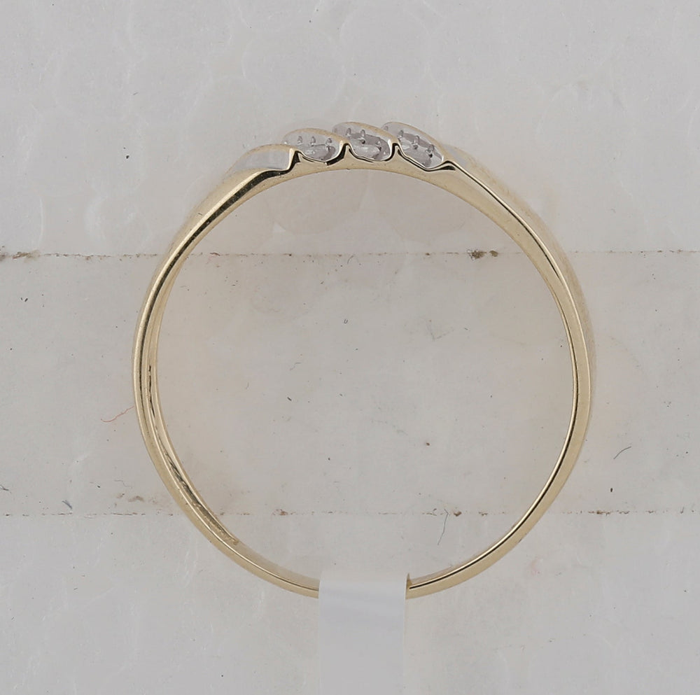 10kt Yellow Gold Mens Round Channel-set Diamond Diagonal Triple Row Wedding Band 1/8 Cttw 10 Daisy Joyeria
