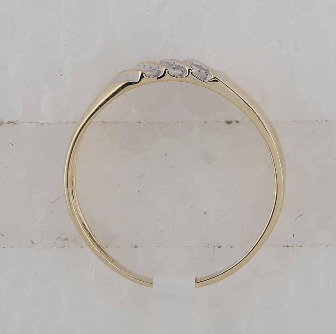 10kt Yellow Gold Mens Round Channel-set Diamond Diagonal Triple Row Wedding Band 1/8 Cttw 10 Daisy Joyeria
