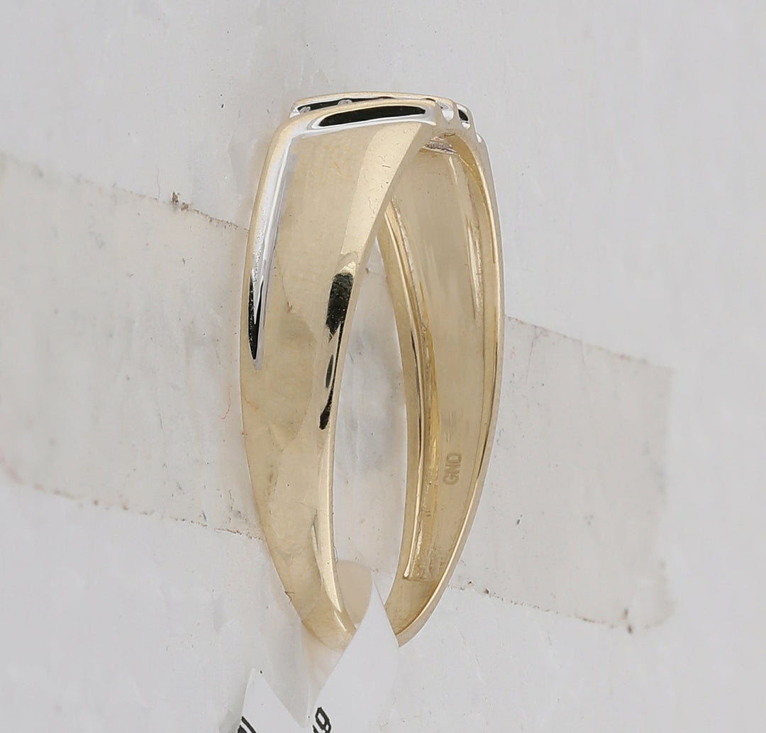 10kt Yellow Gold Mens Round Channel-set Diamond Diagonal Triple Row Wedding Band 1/8 Cttw 10 Daisy Joyeria