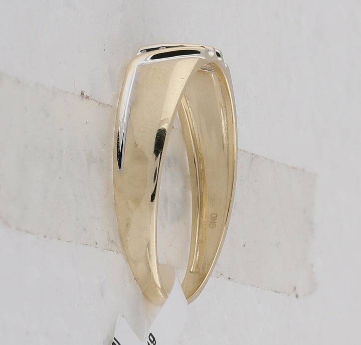 10kt Yellow Gold Mens Round Channel-set Diamond Diagonal Triple Row Wedding Band 1/8 Cttw 10 Daisy Joyeria