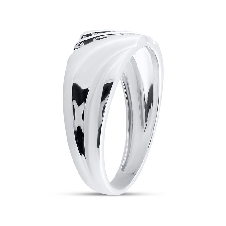 Sterling Silver Mens Round Channel-set Diamond Wedding Band Ring 1/8 Cttw 10 Daisy Joyeria