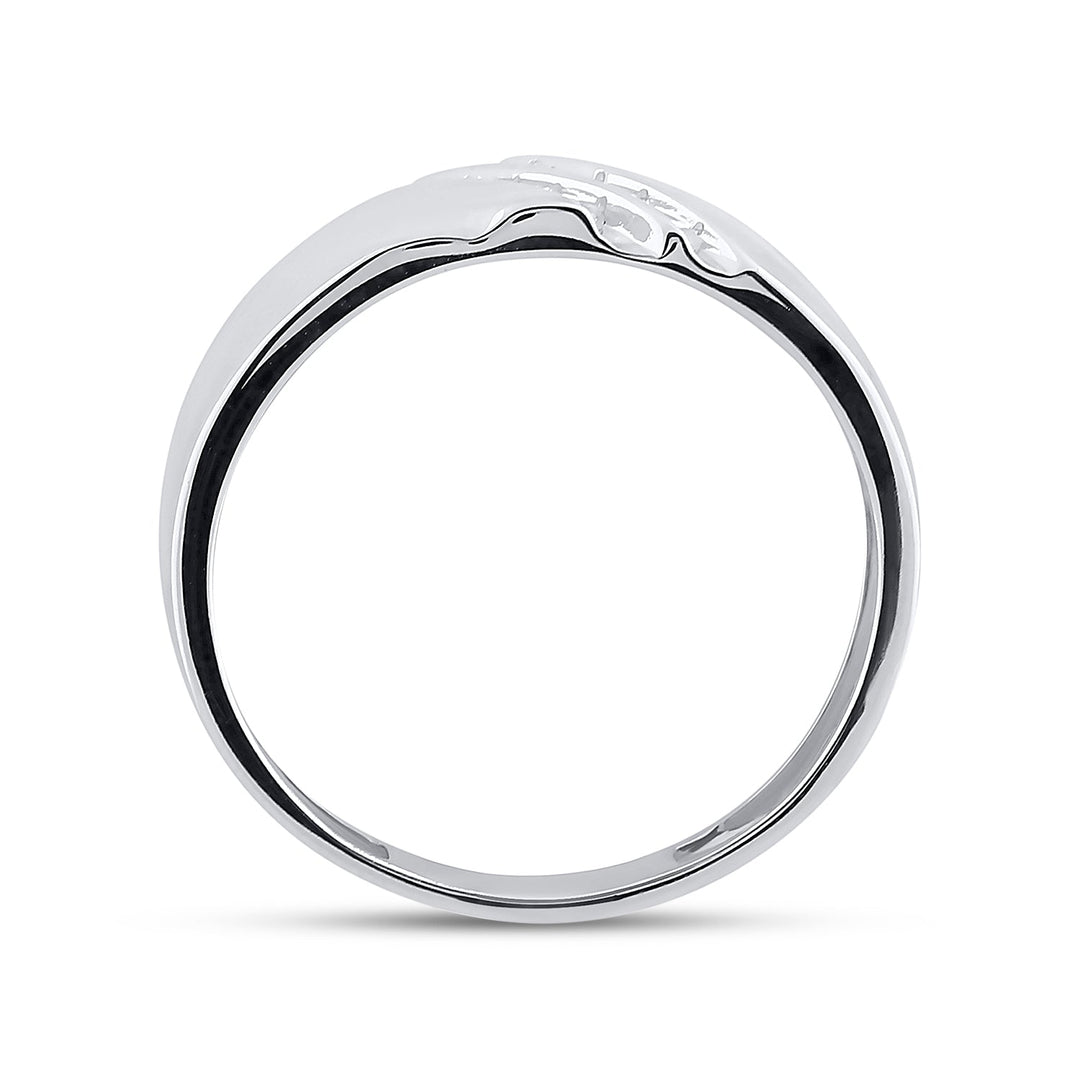 Sterling Silver Mens Round Channel-set Diamond Wedding Band Ring 1/8 Cttw 10 Daisy Joyeria