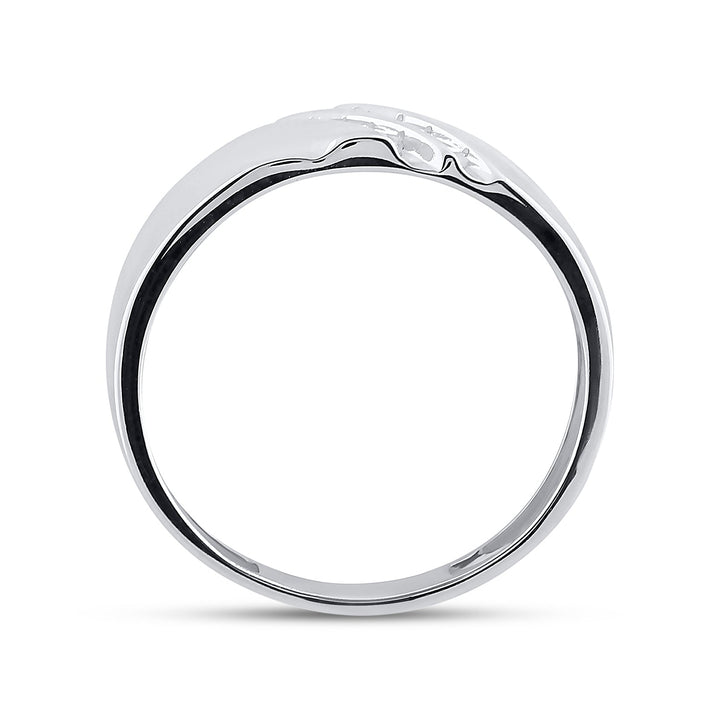Sterling Silver Mens Round Channel-set Diamond Wedding Band Ring 1/8 Cttw 10 Daisy Joyeria