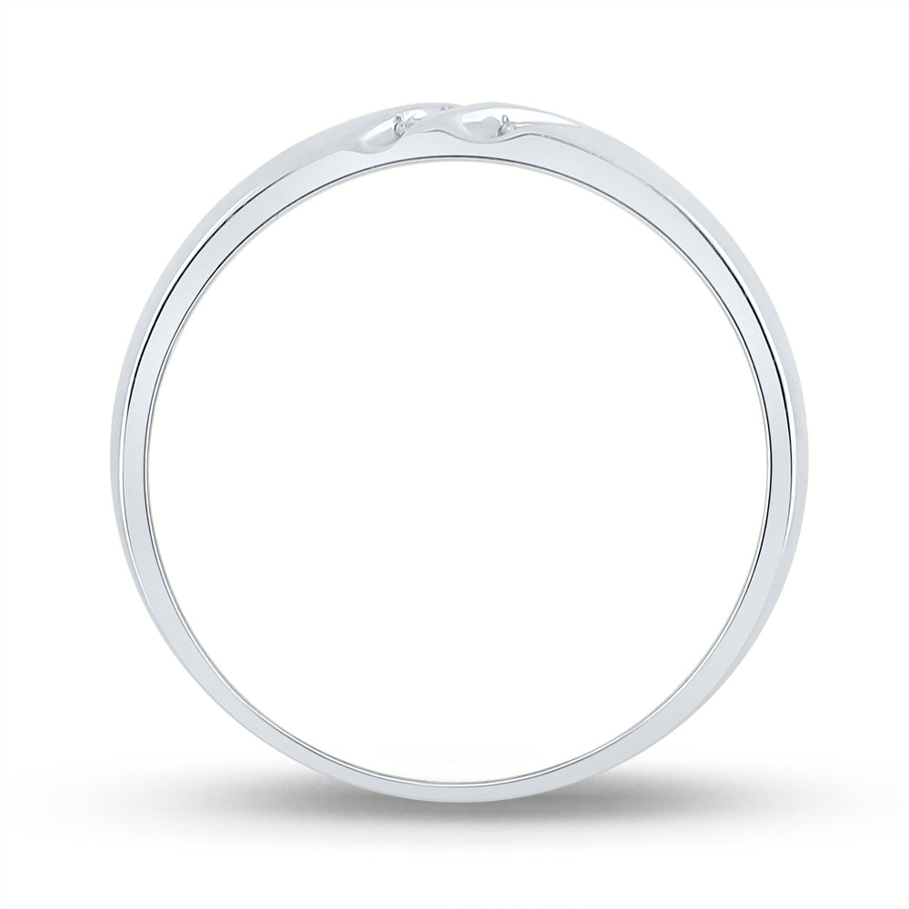 10kt White Gold Mens Round Channel-set Diamond Triple Row Wedding Band Ring 1/8 Cttw 10 Daisy Joyeria