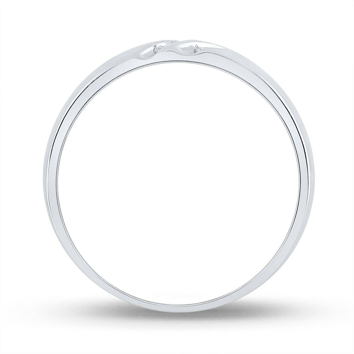 10kt White Gold Mens Round Channel-set Diamond Triple Row Wedding Band Ring 1/8 Cttw 10 Daisy Joyeria
