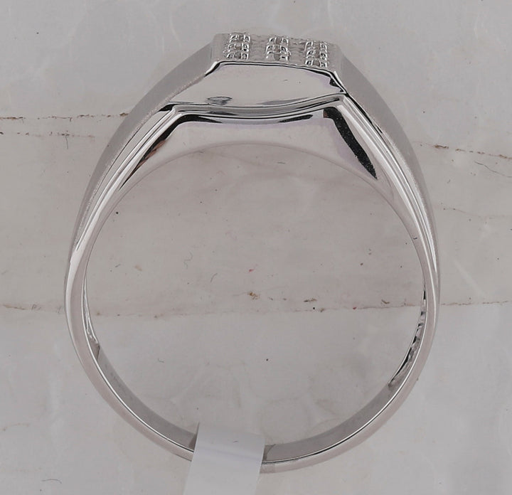 Sterling Silver Mens Round Diamond Square Cluster Ring .03 Cttw 10 Daisy Joyeria